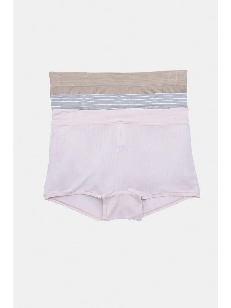 Joyspun Women's Ribbed Modal Boyshort Panties, 3-Pack, Sizes XS to 3XL | Walmart (US)