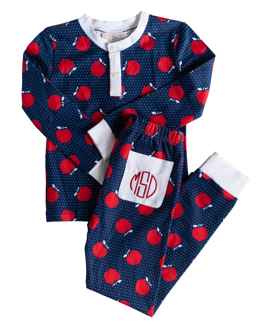 Apple Polka Dots Pajama Set | Smockingbird Kids