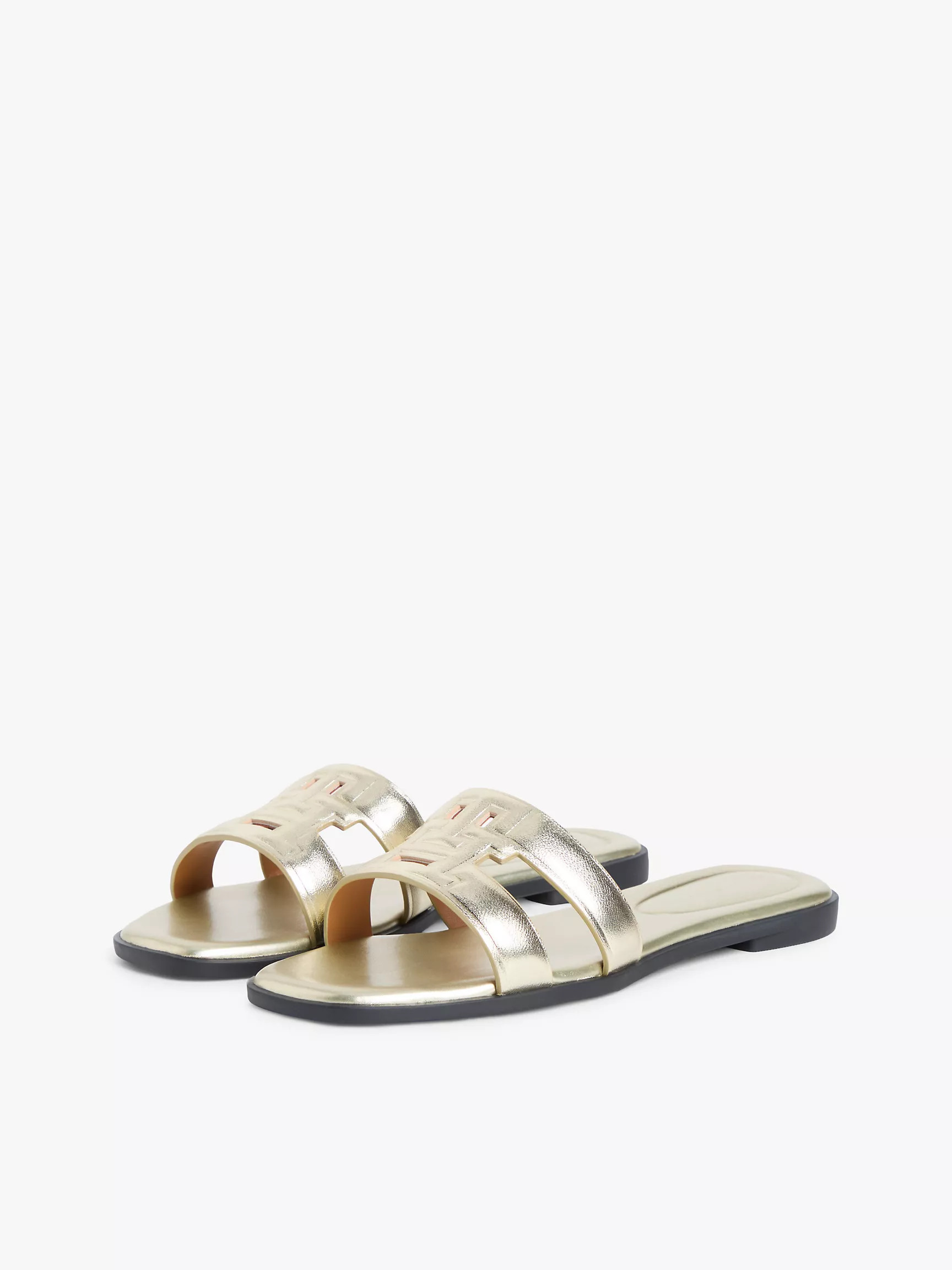 Monogram Strap Metallic Leather Sandal | Tommy Hilfiger | Tommy Hilfiger (US)
