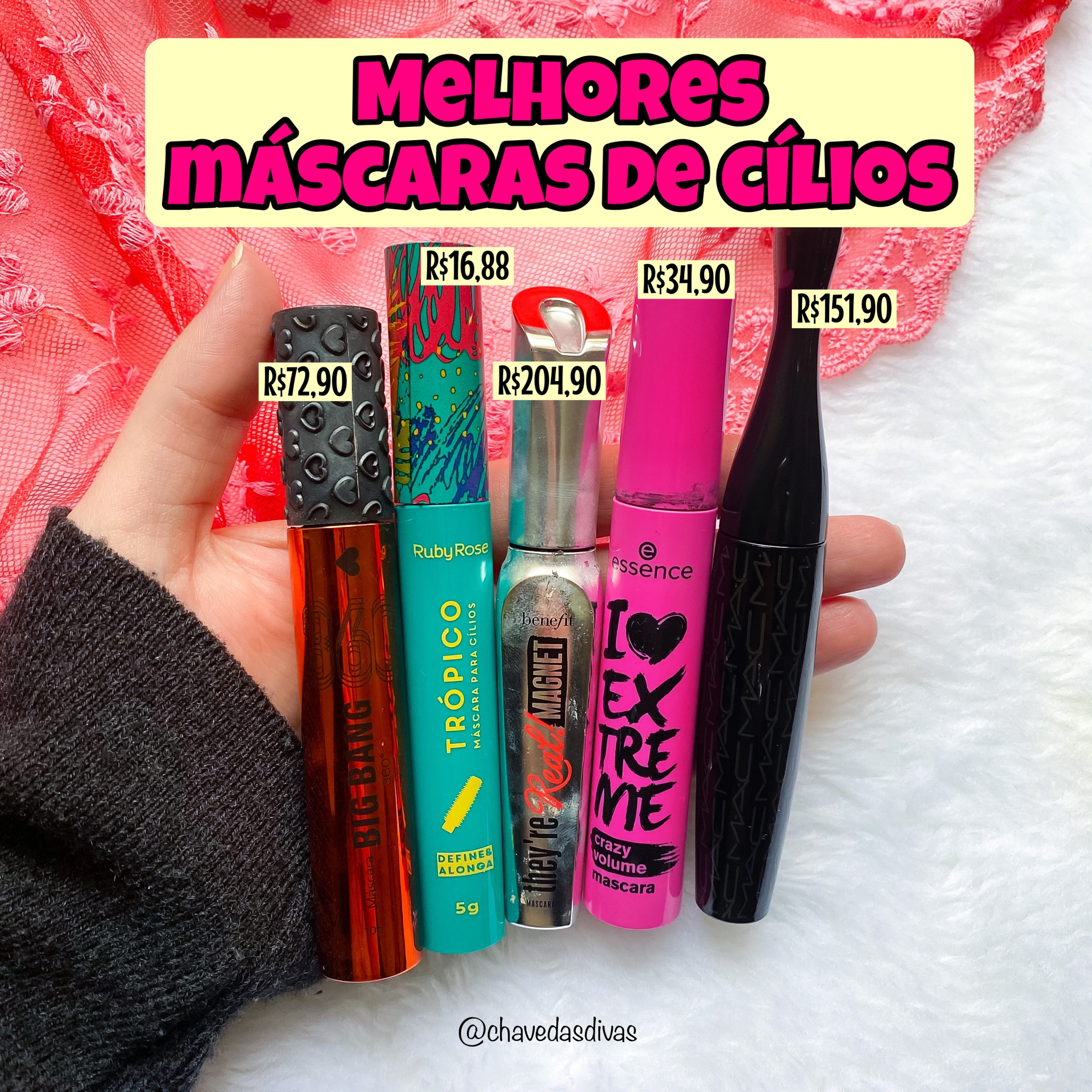 Existem máscaras que saem com água fria (pode escolher no calor) , lavável (sai com água morna no banho), a prova d’-água (só sai com demaquilante bifásico). Eu prefiro máscaras laváveis, pois são resistentes, mas não são tão difíceis de tirar a ponto de correr risco de danificar os cílios. ⁣
⁣
As melhores máscaras de cílios que eu já usei. Opções para todos os gostos e bolsos:⁣
⁣
👀 Big Bang 360° @quemdisseberenice da volume aos cílios ralos. Ela tem um blend de ativos para nutrir os cílios (pantenol, vitamina E e óleo de macadâmia) . É vegana e a embalagem reciclável. Lavável. ⁣
⁣
👀Trópico @rubyrosebrasil : máscara baratinha com um aplicador maravilhoso para definir até os cílios mais curtinhos. Lavável. ⁣
⁣
👀 They’re real magnet @benefitbrasil : depois que usei nunca mais precisei de cílios postiços! A melhor máscara que usei na vida e a resistência dela é ótima! Resistente à água. ⁣
⁣
👀Extreme Crazy Volume @essence.cosmetics.brasil : viralizou nas redes sociais. Deixa os cílios com efeito dramático. A minha é lavável, mas existe a prova d’água. ⁣
⁣
👀Extreme Dimension 3D @maccosmeticabrasil : alonga muito os cílios e deixa definidos e separadinhos. Resistente. Pode ser usada para quem usa lente de contato.⁣
⁣
⁣
⁣


#LTKbeauty #LTKstyletip #LTKbrasil