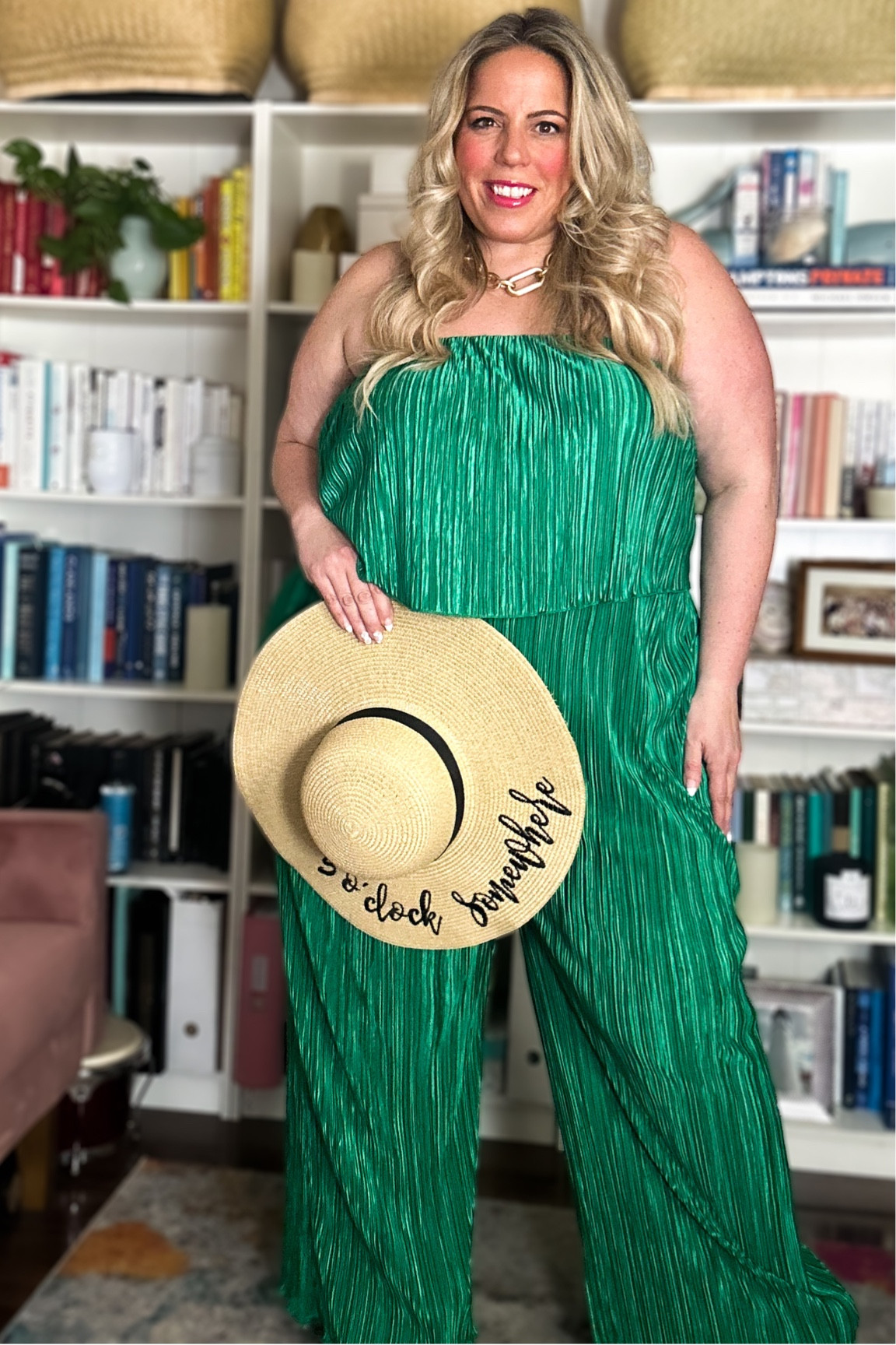 This pleated green jumpsuit is a sign that it’s Five O’Clock Somewhere and ready to party in Cancun 🇲🇽

#LTKtravel #LTKplussize #LTKmidsize