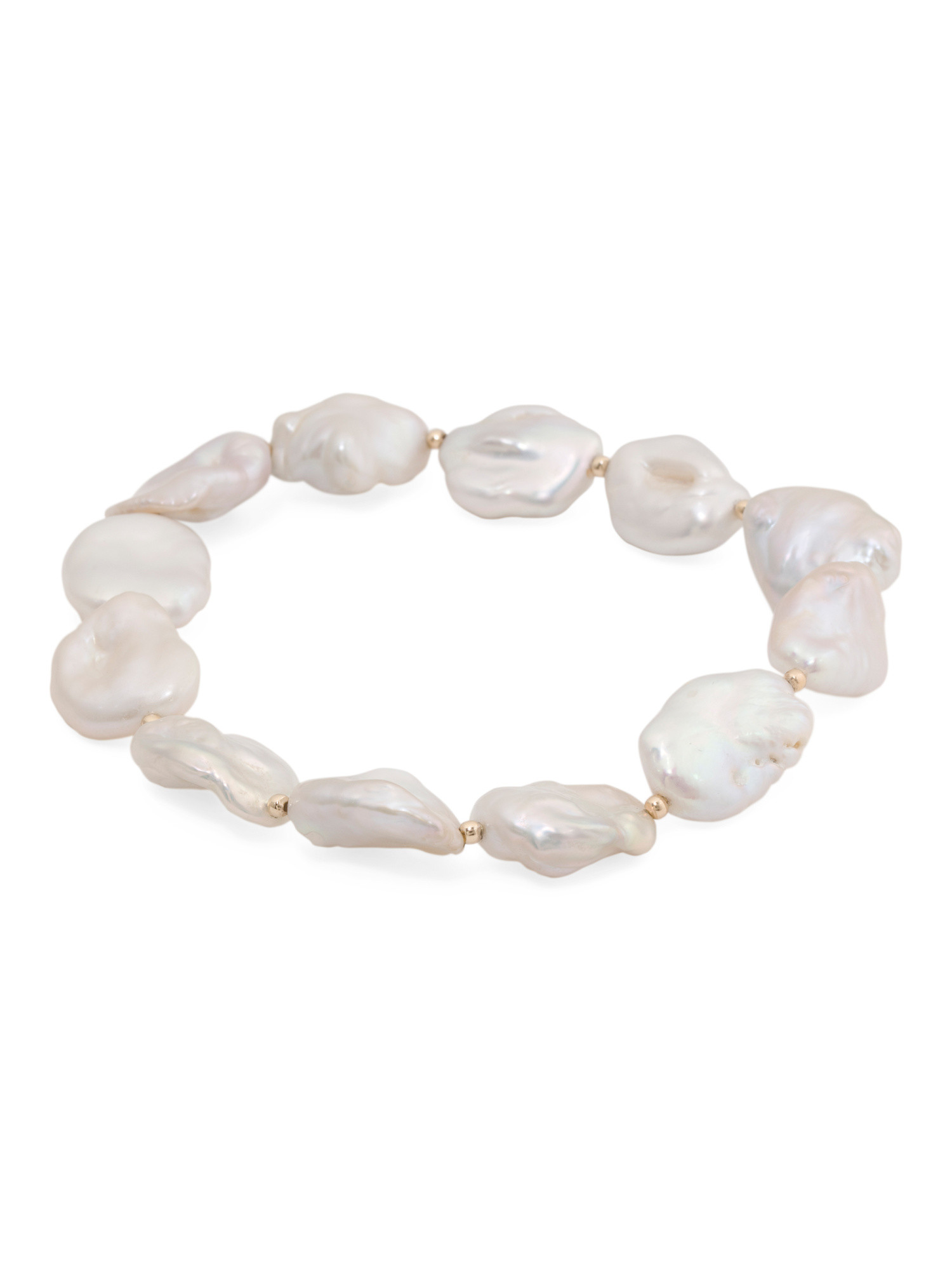 Made In Usa 14kt Gold Keshi Pearl Stretch Bracelet | TJ Maxx