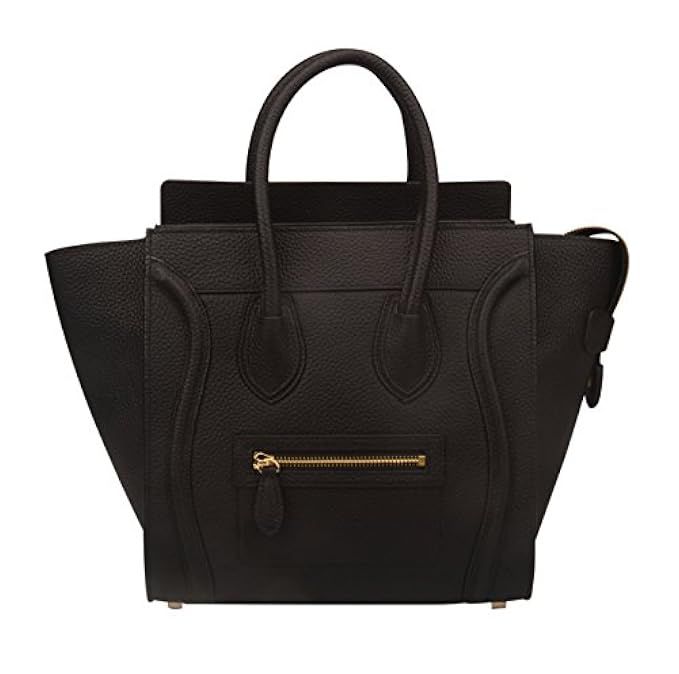 Ainifeel Women's Genuine Leather Smile Top Handle Handbag Purse | Amazon (US)
