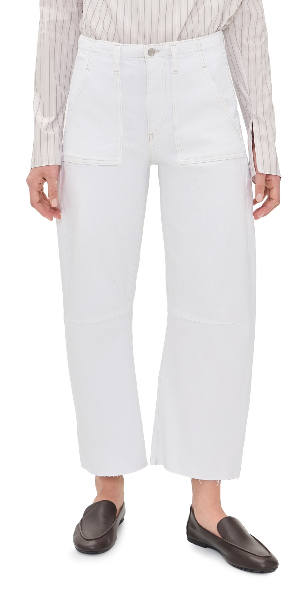 LE JEAN Utility Soft Barrel Jeans White 25 | Shopbop