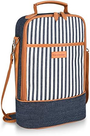 Tirrinia Insulated 2 Bottle Wine Tote Bag - Wine Tumbler Glass Cooler Carrier for BYOB Restaurant... | Amazon (US)