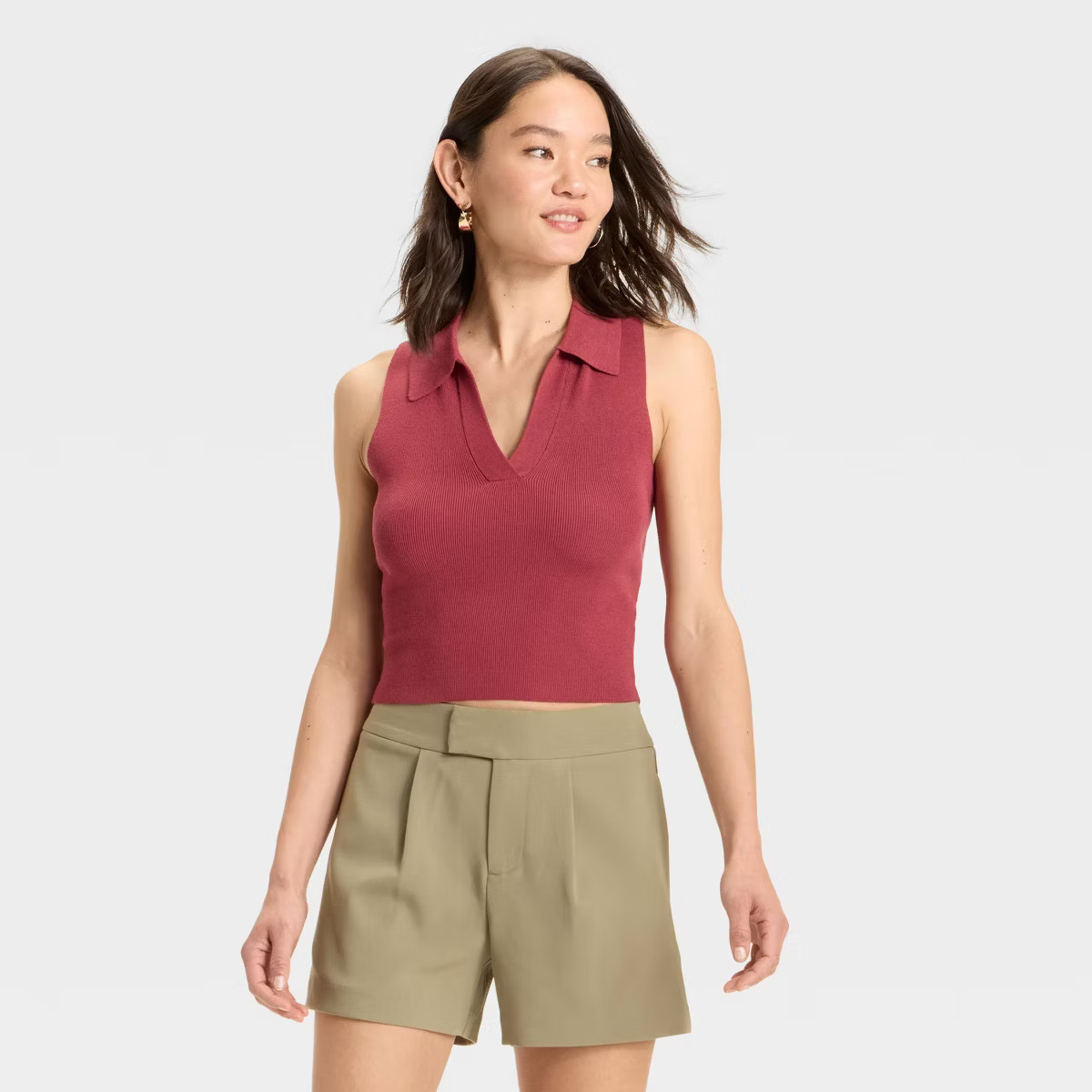 Women's Polo Collar Pullover Sweater Tank - A New Day™ | Target