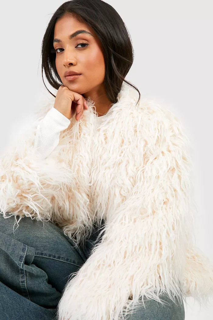 Petite Mongolian Faux Fur Coat | boohoo (US & Canada)