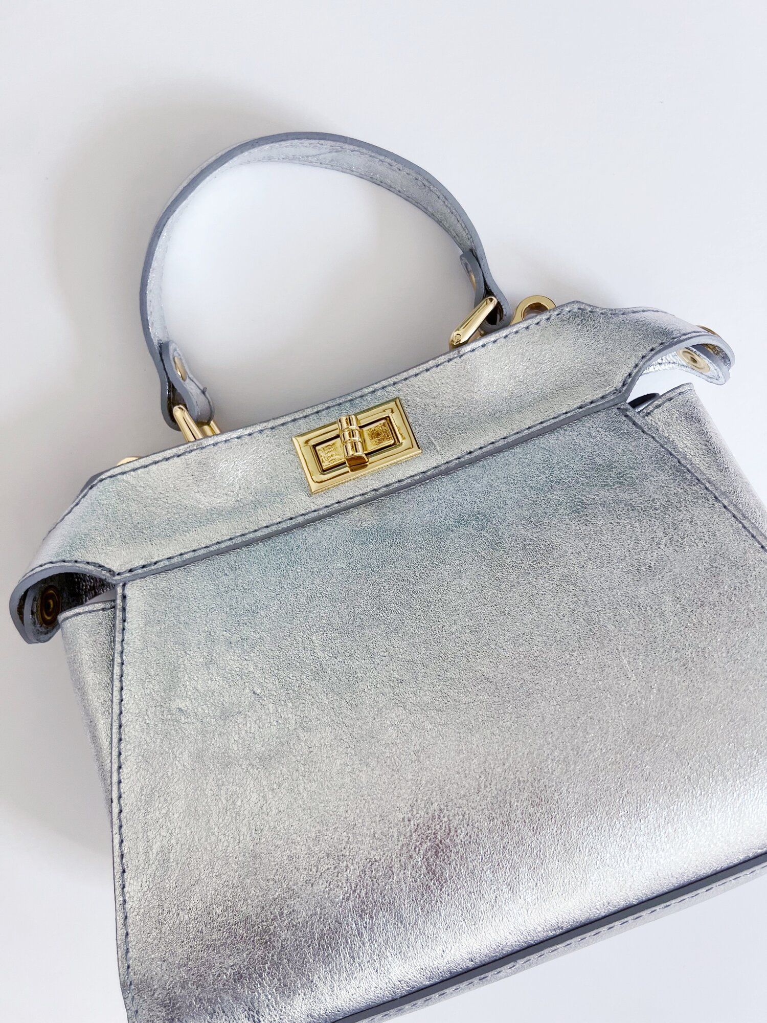 Mini Twist Lock  Metallic Leather Bags | Colores Collective