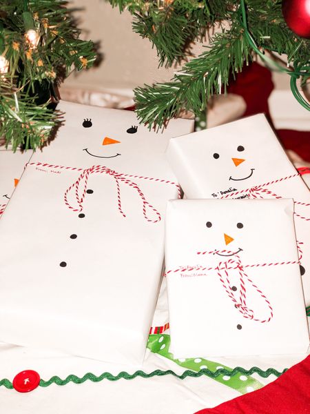 Simple Snowman Holiday Wrapping 