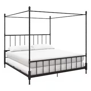 DHP Emerson Black Metal Canopy King Size Frame Bed DE47581 - The Home Depot | The Home Depot