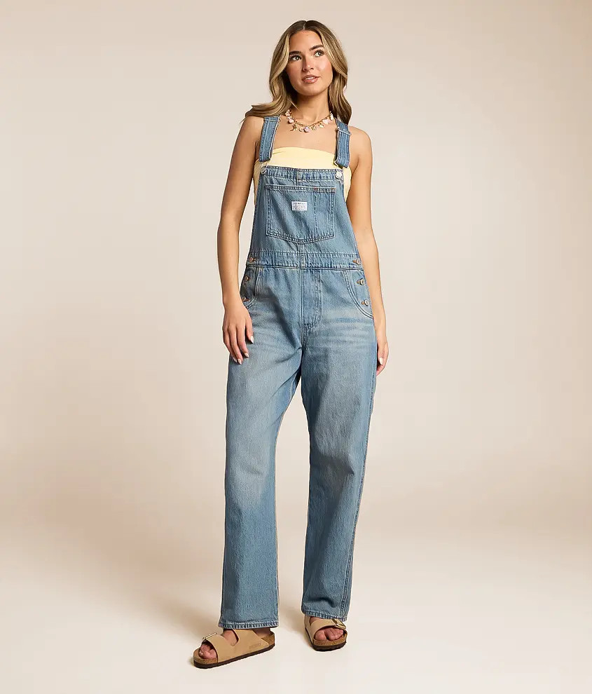 Vintage Straight Denim Overalls | Buckle