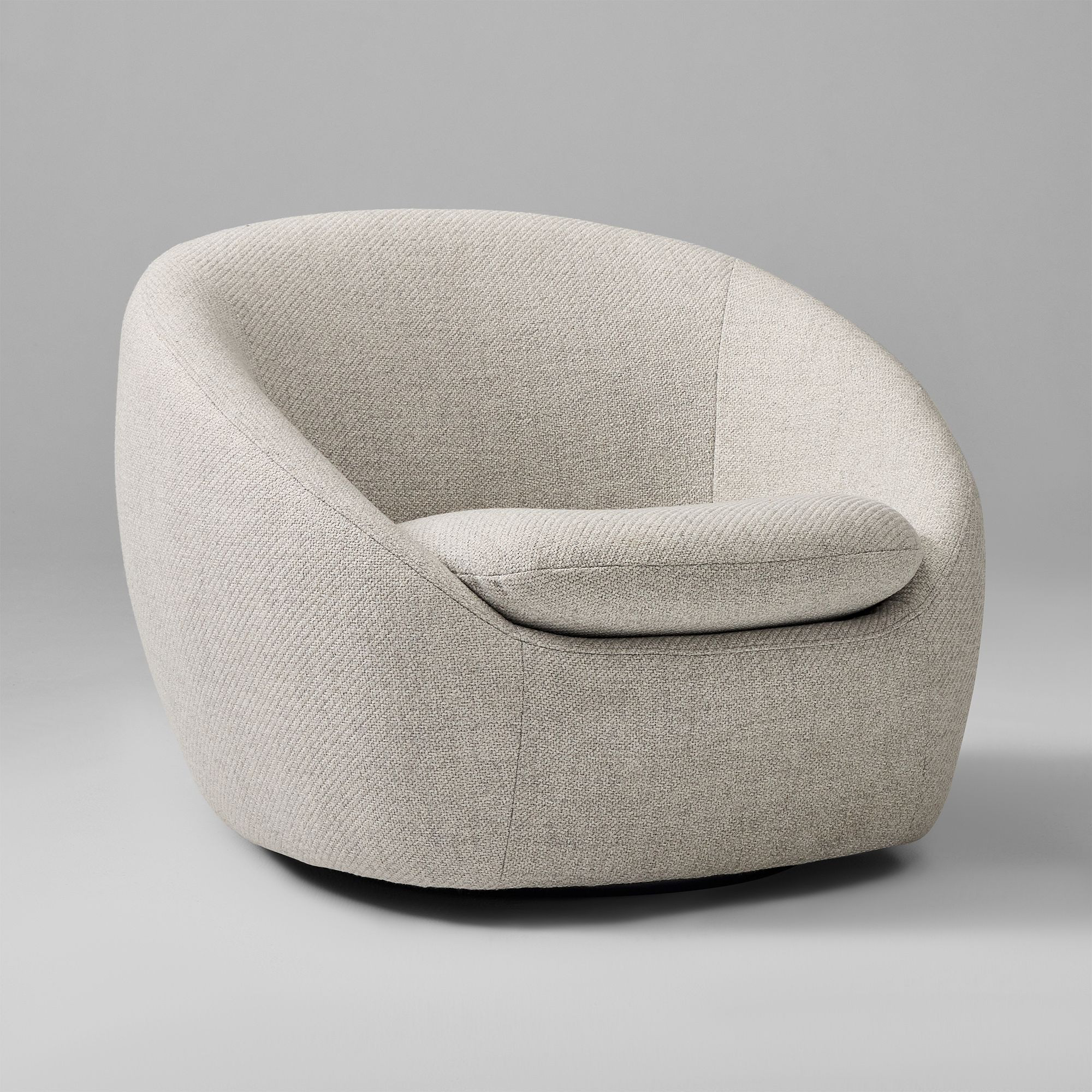 Cozy Swivel Chair,  Chunky Melange, Frost Gray | West Elm (US)