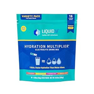 Liquid I.V. Hydration Multiplier Variety Pack – Lemon Lime, Passion Fruit, Strawberry, Tropical... | Amazon (US)