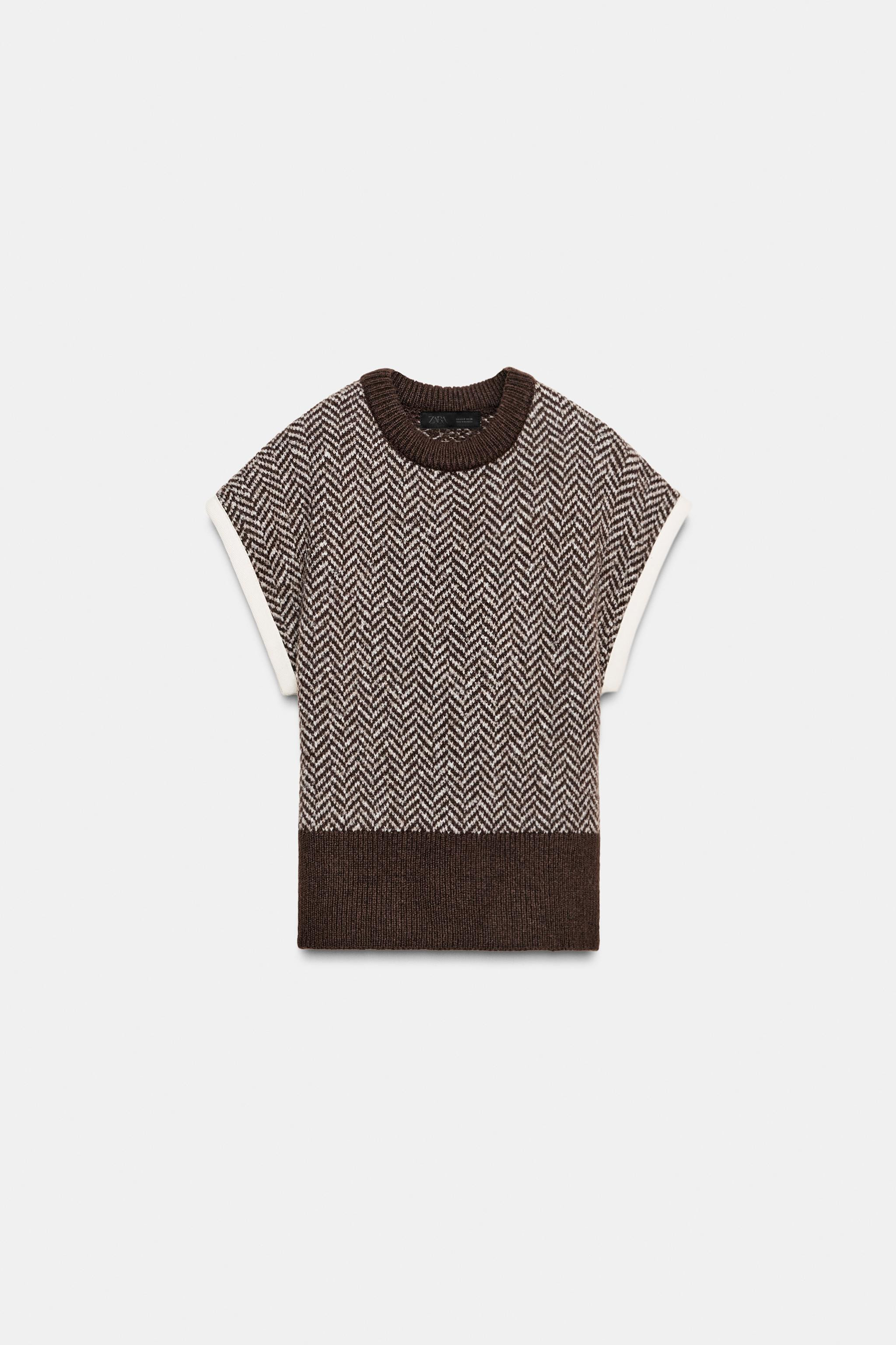 HERRINGBONE KNIT TANK TOP | Zara US