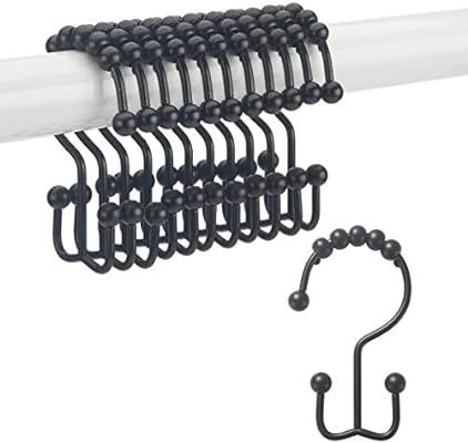 Titanker Shower Curtain Hooks Rings, Rust-Resistant Metal Double Glide Shower Hooks for Bathroom ... | Amazon (US)