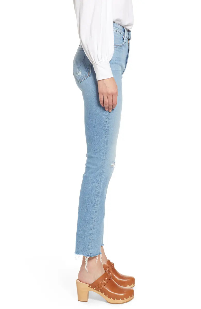 MOTHER The Hustler Distressed Raw Hem Ankle Jeans | Nordstrom | Nordstrom