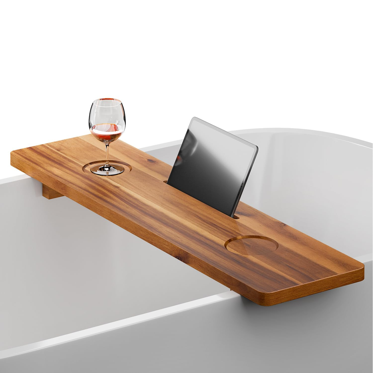 Tinamo Acacia Bathtub Caddy Tray Table | 35x9 Inch Large Bath Tub Wooden | Anti-Tipping, Sustaina... | Amazon (US)