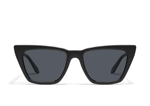 QUAY - Womens Sunglasses, Polarized Cat Eye Lenses with UV Protection (Call The Shots, Black) | Amazon (US)