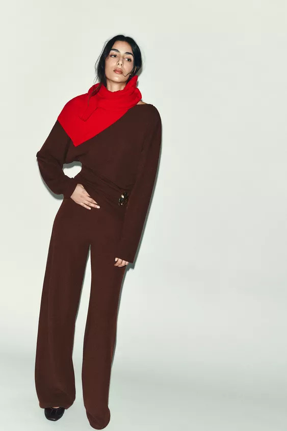 TEXTURED WIDE-LEG TROUSERS | Zara UK