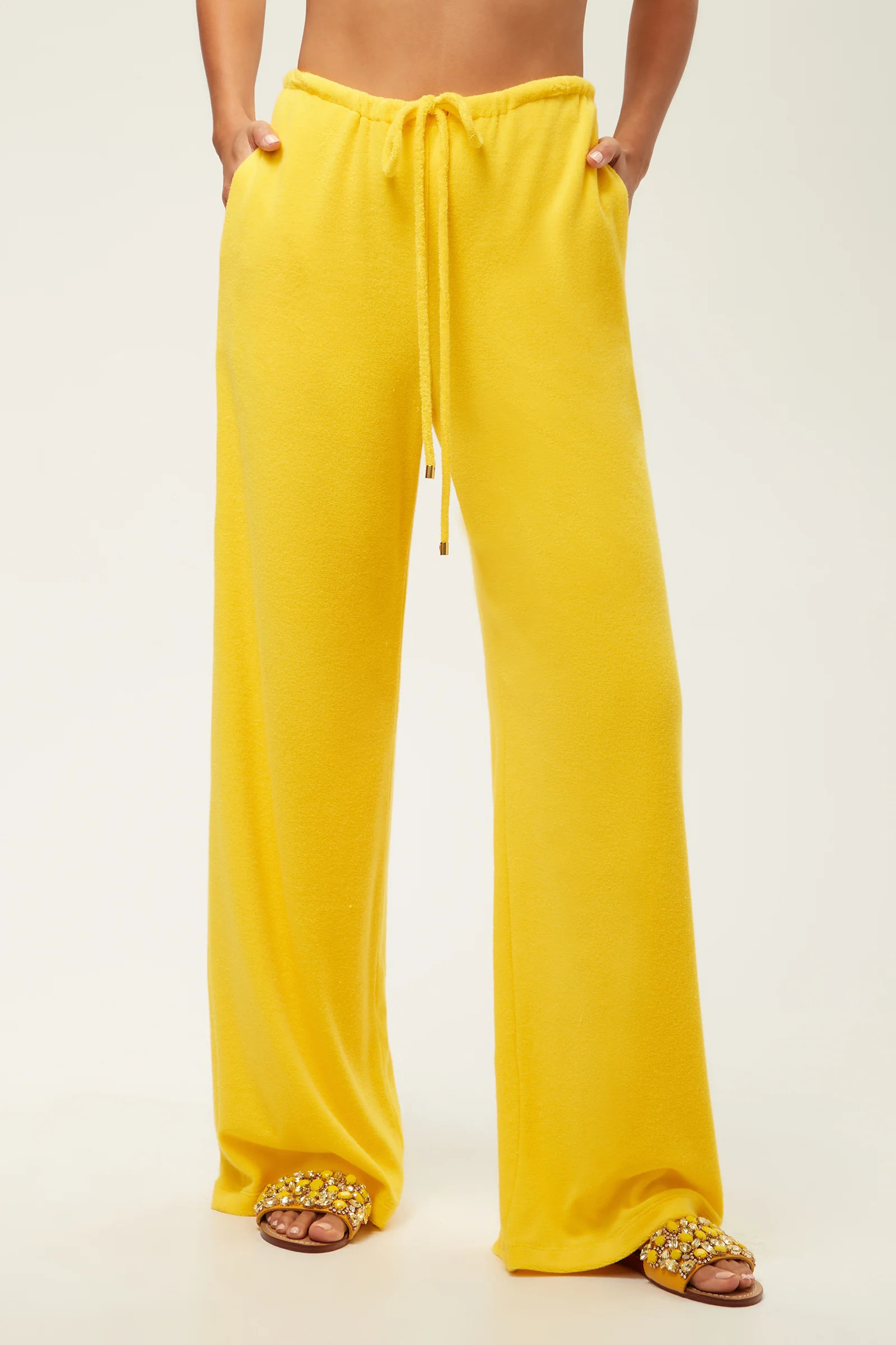 Linsk Wide-Leg Pant - Poolside Terry | Trina Turk