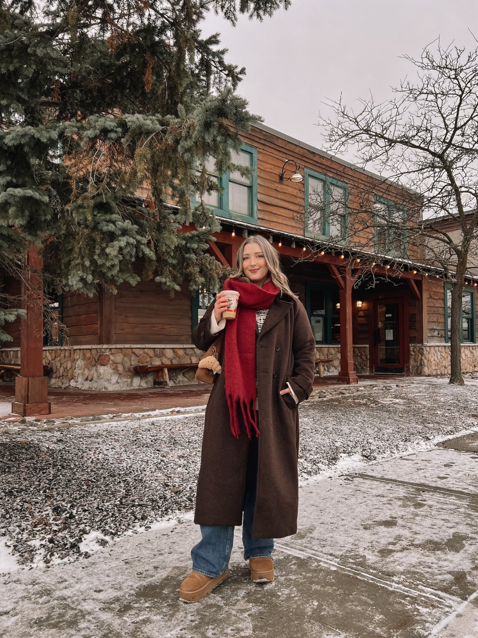 Festive winter outfit! Wearing my usual size L in the chocolate brown wool coat, and 32 in my all time fave jeans. Ugg style boots are from Amazon and such good quality, I’m a 9.5-10 and wear a 10. Linked similar neutral fair isle sweaters


#LTKsale #LTKwinter #LTKmidsize
