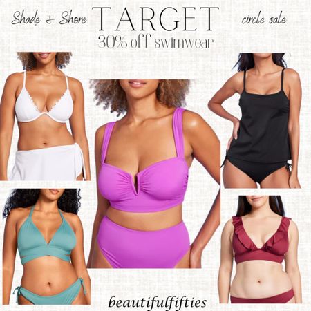 Target circle sale
30 percent off swimwear for women, men and kids 

Love the Shade & Shore brand! I have a few pieces from this brand. You buy your bra size for the top! 
Love this white set. The bottom is actually an attached sarong. 

#LTKmidsize #LTKxTarget #LTKplussize