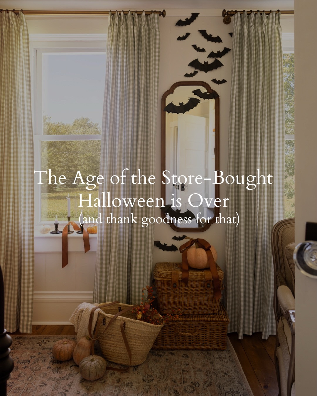 The store-bought candy can stay though.🍬🎃🤍
Use CREEKLINEHOUSE for 22% off Two Pages curtains, pillows, and hardware.