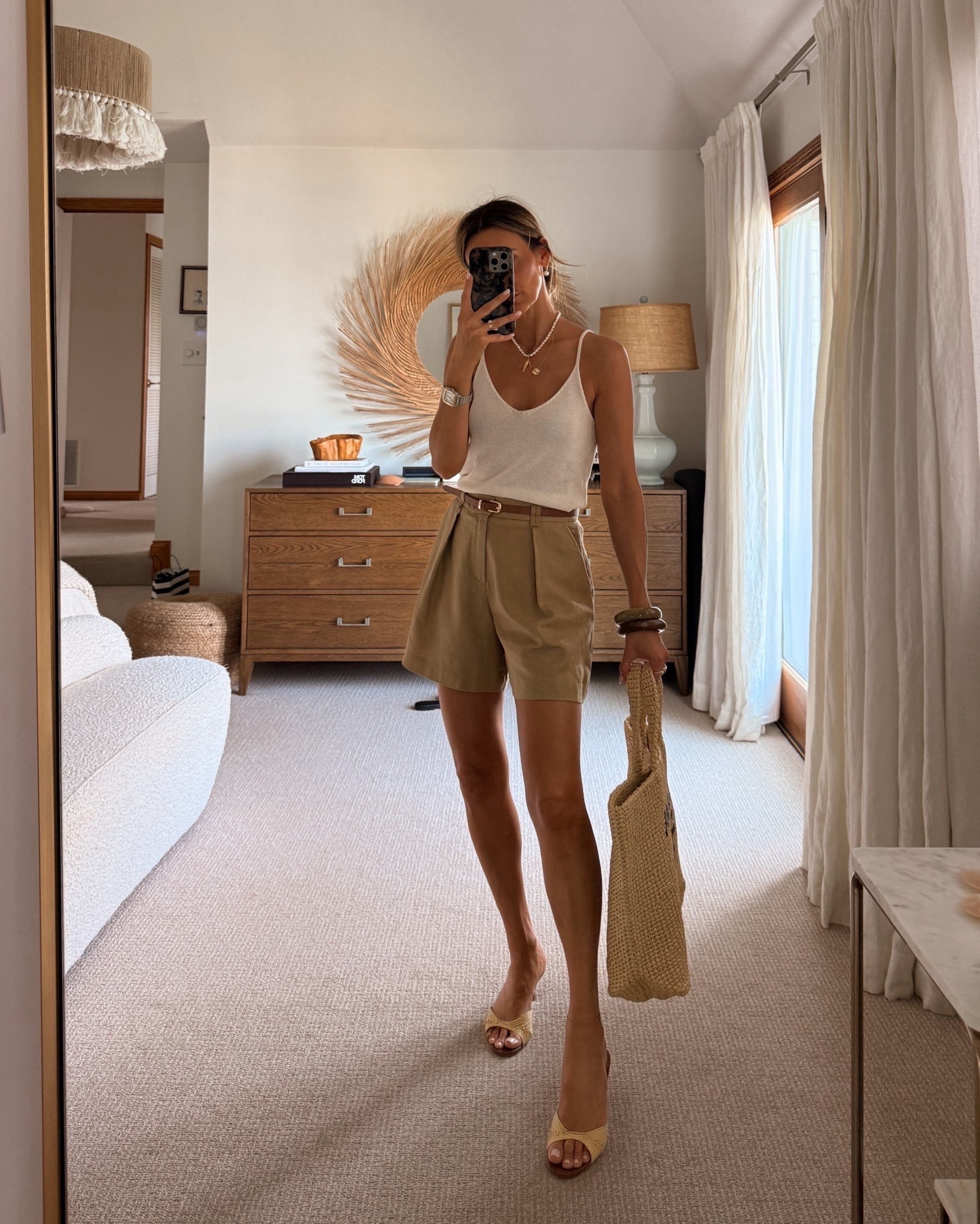 This outfit makes the best go-to staples for summer. All you need are a pair of linen shorts and you can go so far! Loving this simple old money look for travels, beach day, or errands! 

#LTKootd #LTKTravel #LTKOver40