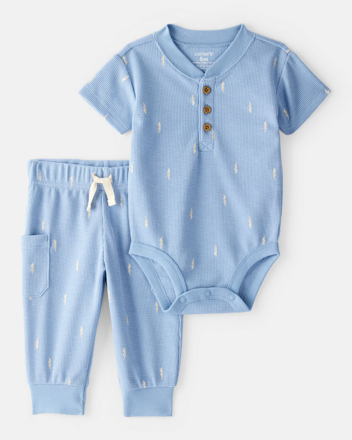 Baby Boy Lightning Thermal Bodysuit & Pant Set - Blue | Carter's | Carter's Inc