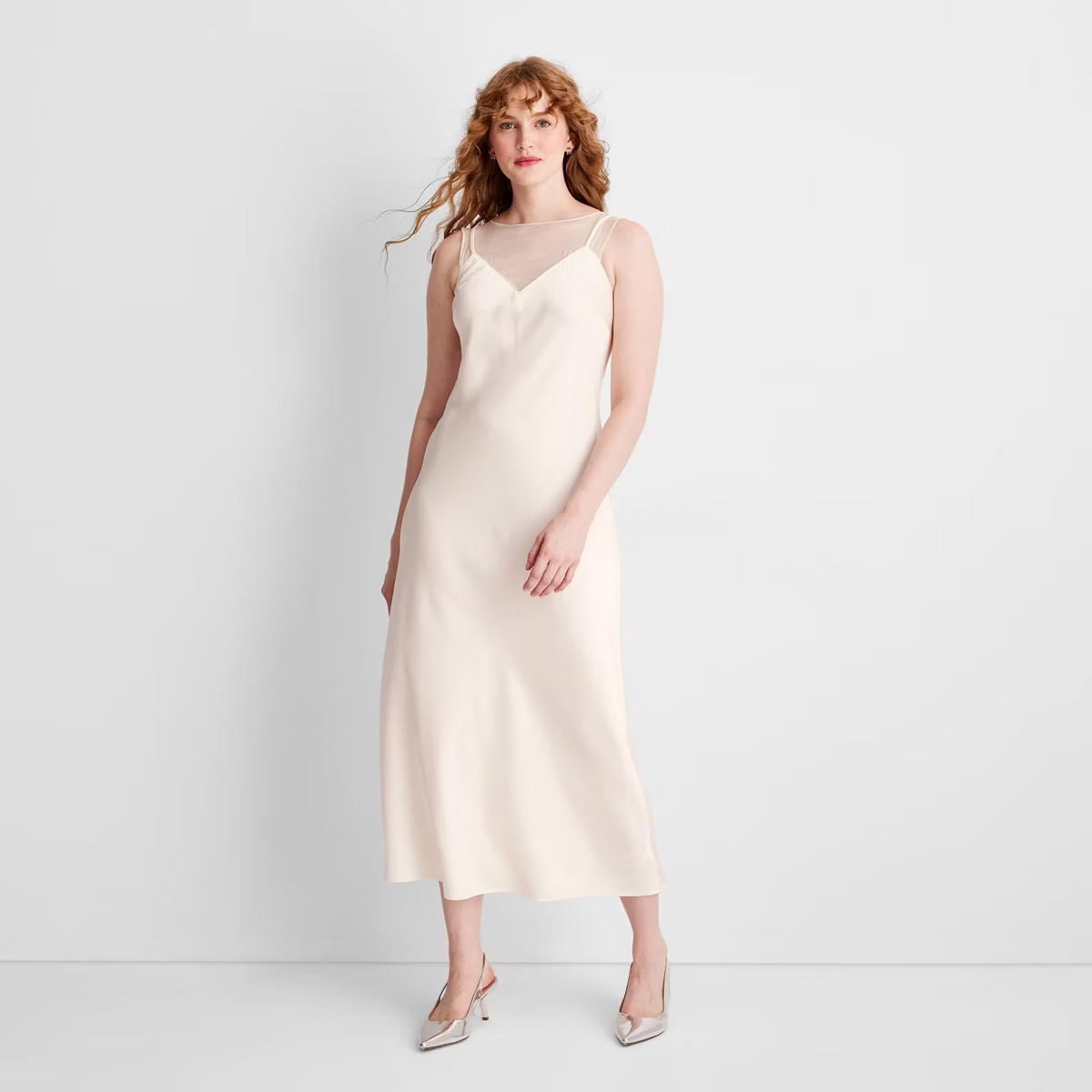Women's Sleeveless Mixed Media Ankle Slip Dress - Future Collective | Target