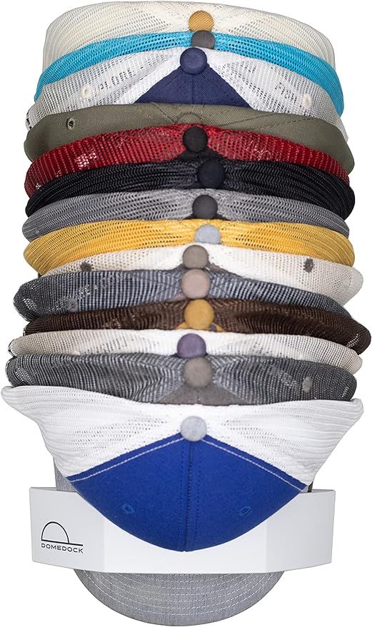 The ORIGINAL DomeDock! American, patented, Wall Mount Hat Rack 20 Ball Cap Storage. Compact Hat O... | Amazon (US)
