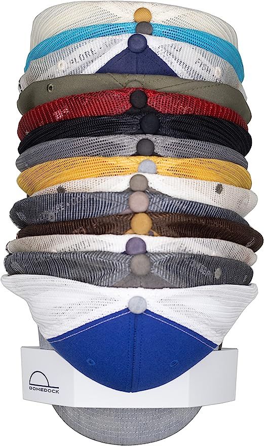 The ORIGINAL DomeDock! American, patented, Wall Mount Hat Rack 20 Ball Cap Storage. Compact Hat O... | Amazon (US)