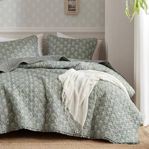 Madison Park Vintage Floral Quilt Set King Size, Reversible Bedding & Lightweight Bedspread Set, ... | Amazon (US)