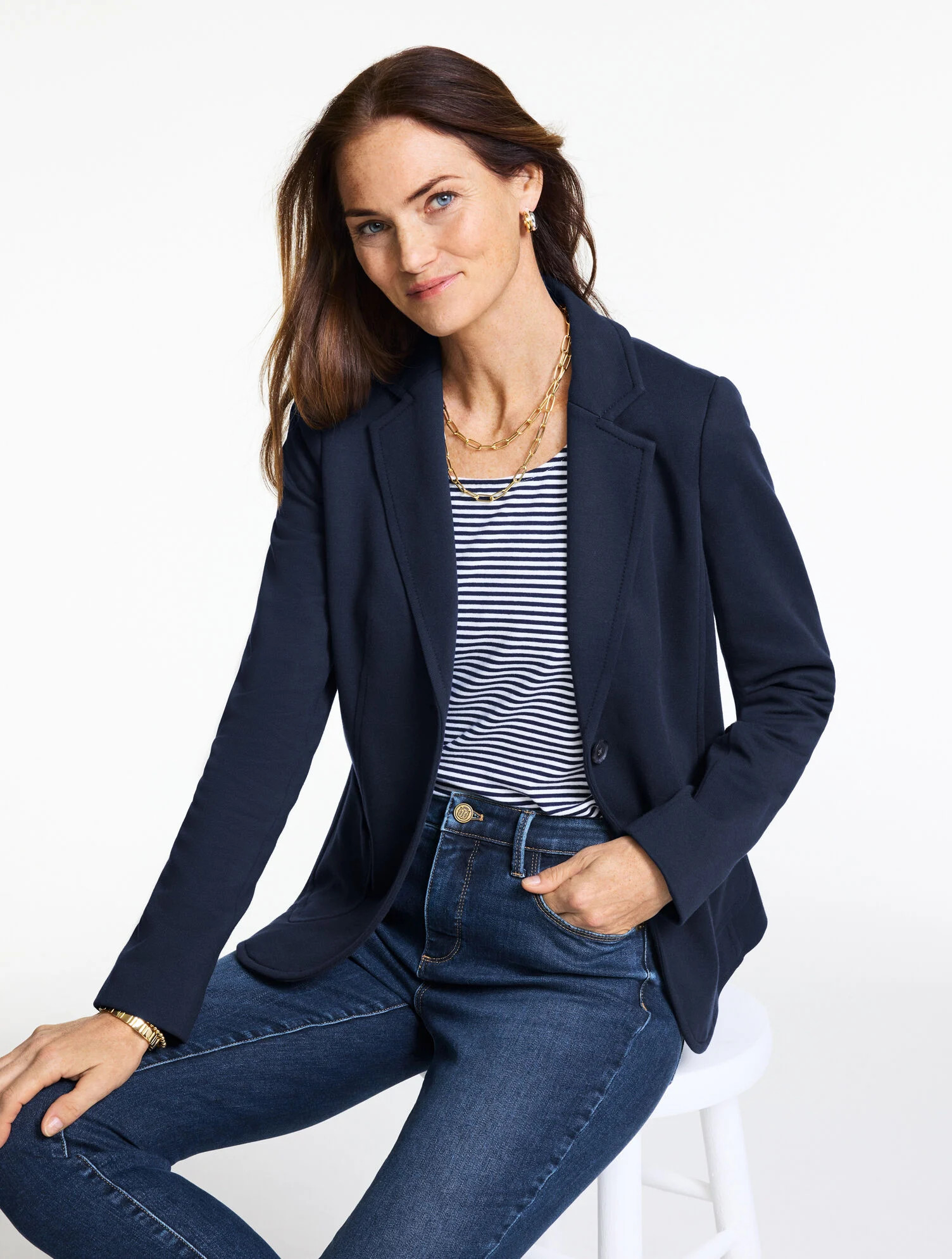 Piqué Knit Blazer | Talbots