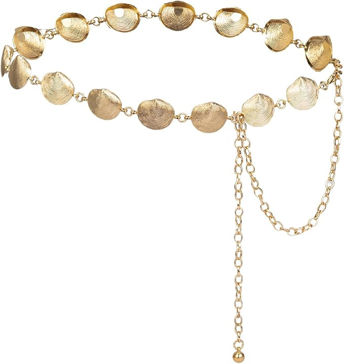 ILuvatar Luvatar Womens Metal Chain Dress Belt Hollow Out Daisy Sweater Belt Decorated Skinny Wai... | Amazon (US)