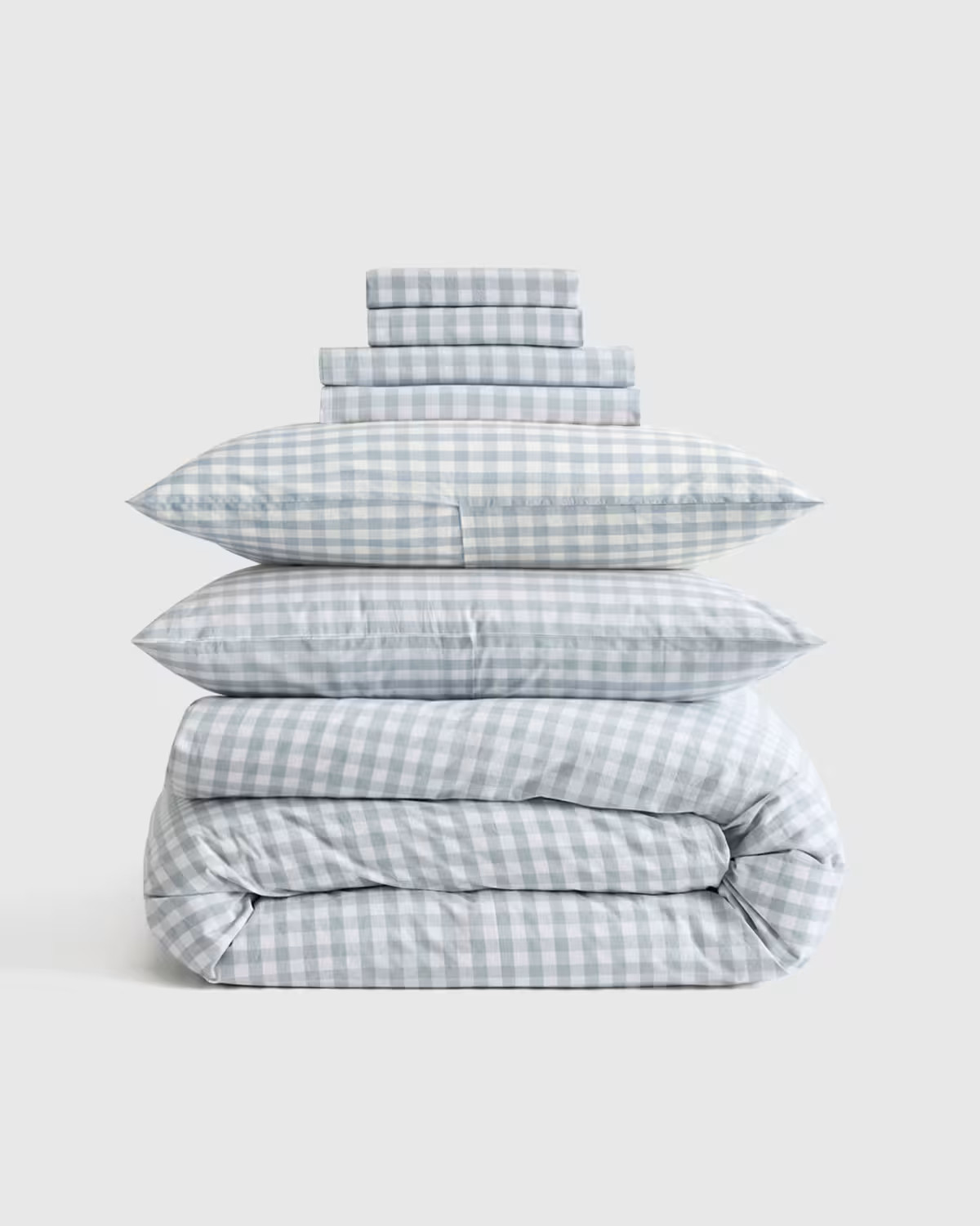 Classic Organic Percale Gingham Deluxe Bedding Bundle | Quince