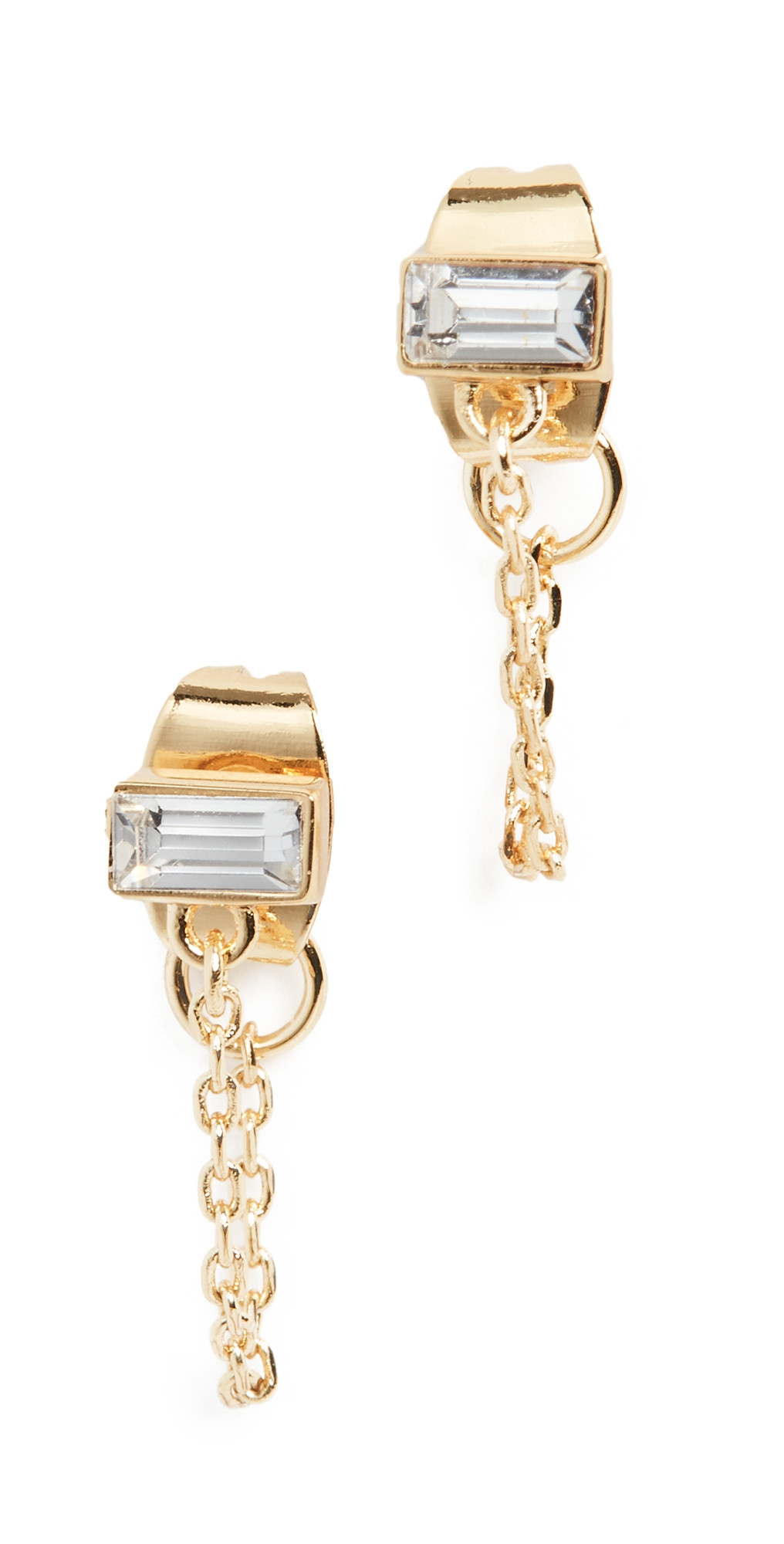 Gorjana Desi Chain Huggies White Crystal One Size | Shopbop