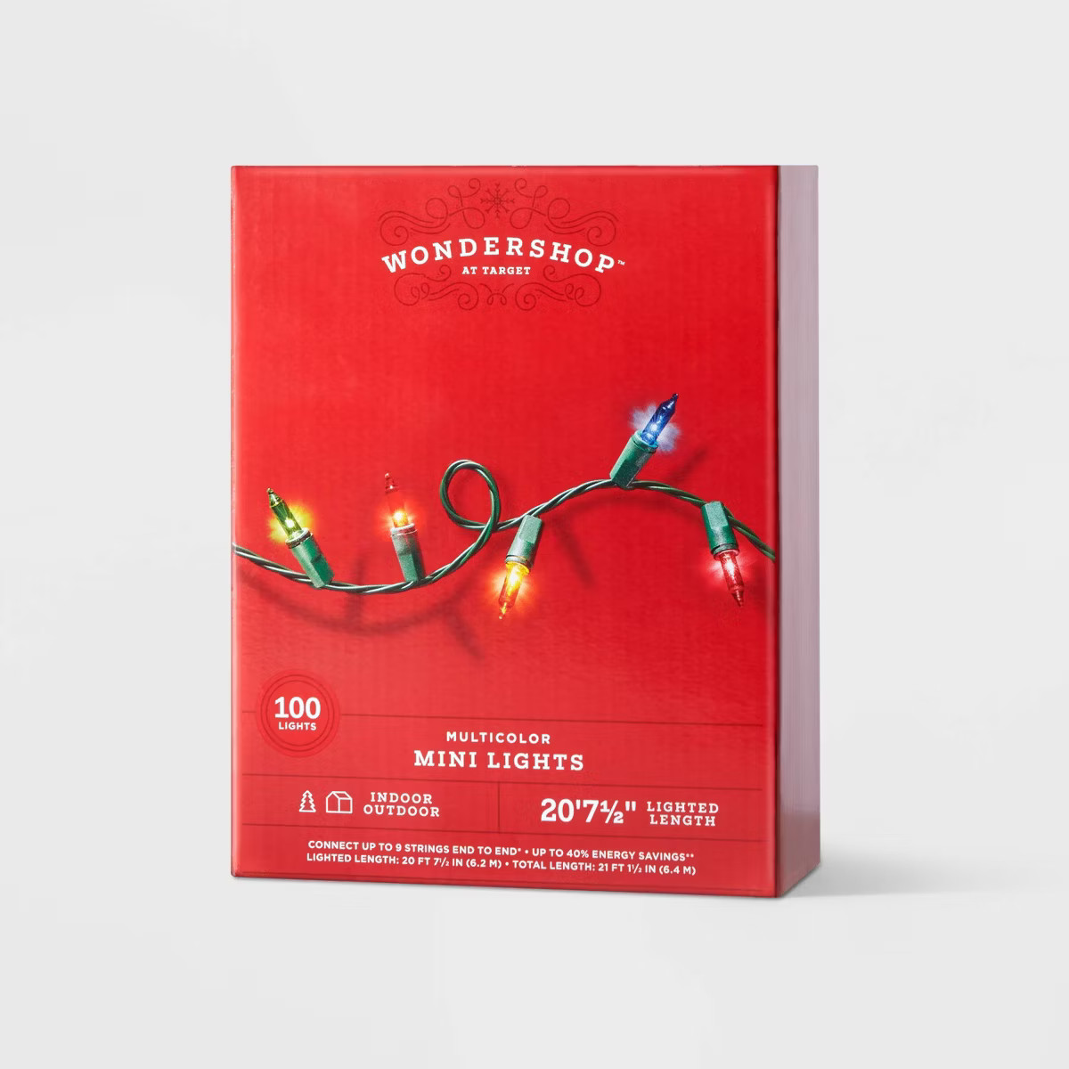 100ct Incandescent Smooth Mini Christmas String Lights with Green Wire - Wondershop™ | Target