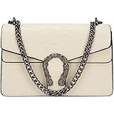 Crossbody Shoulder Evening Bag for Women - Snake Printed Leather Messenger Bag Chain Strap Clutch... | Amazon (US)