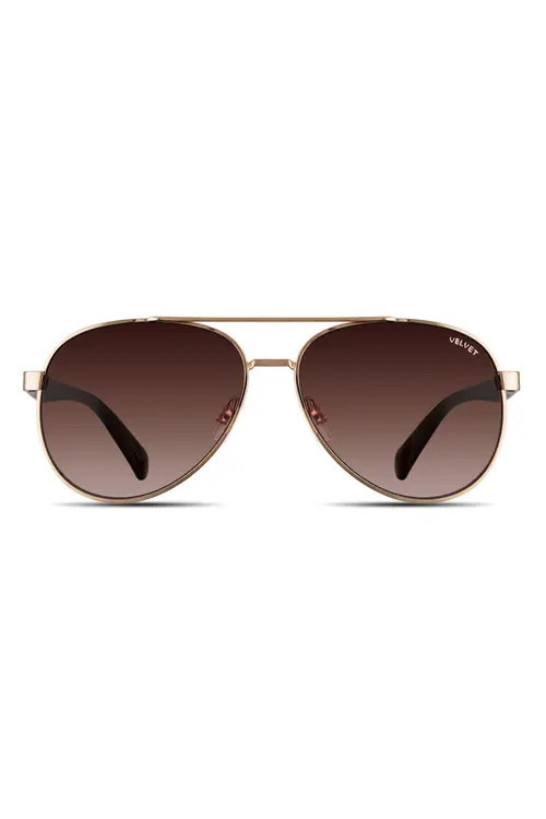 Velvet Eyewear Bonnie Sunglasses in Gold Brown at Nordstrom | Nordstrom