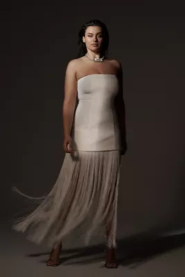 Mare Mare Strapless Fringe Hem Maxi Dress | Anthropologie (US)