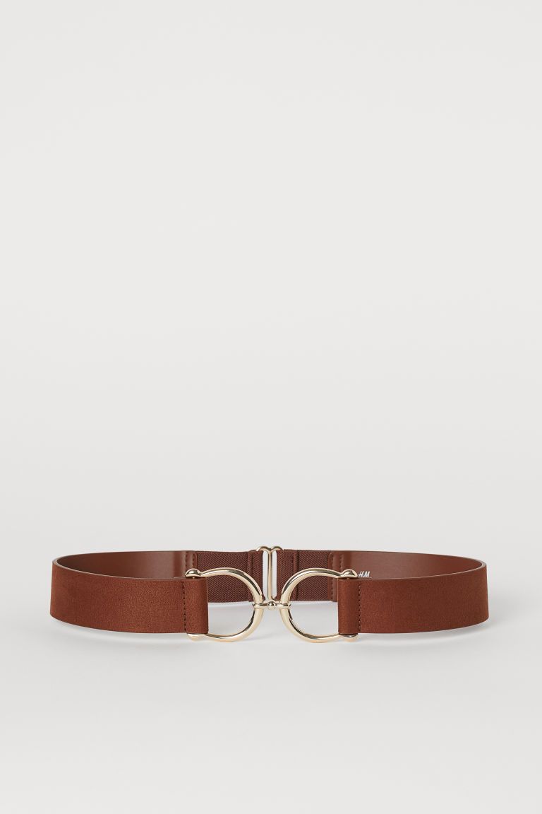 Waist belt with decorative metal buckles at front. Elastic at back with metal fastener. | H&M (US + CA)
