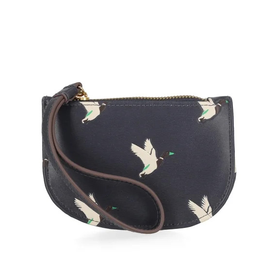Free Assembly Women's Wristlet Wallet, Navy Print | Walmart (US)