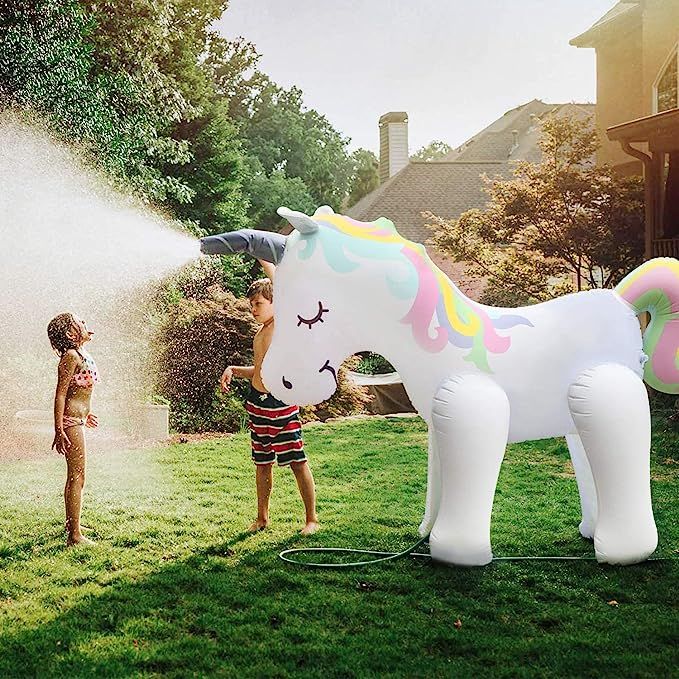 Float Joy Giant Inflatable Unicorn Sprinkler Unicorn Water Toys for Summer Yard and Outdoor Play ... | Amazon (US)