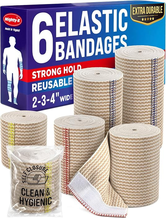 Premium Elastic Bandage Wrap - 6pack (2x2in, 2x3in, 2x4in) - Self-Closing | Amazon (US)