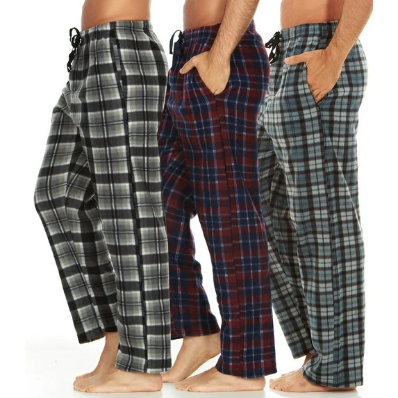 DARESAY Mens 3 Pack Pajama Pants for Men, Microfleece Pajama Pants, Men's Pajamas, Sleep pants wi... | Walmart (US)