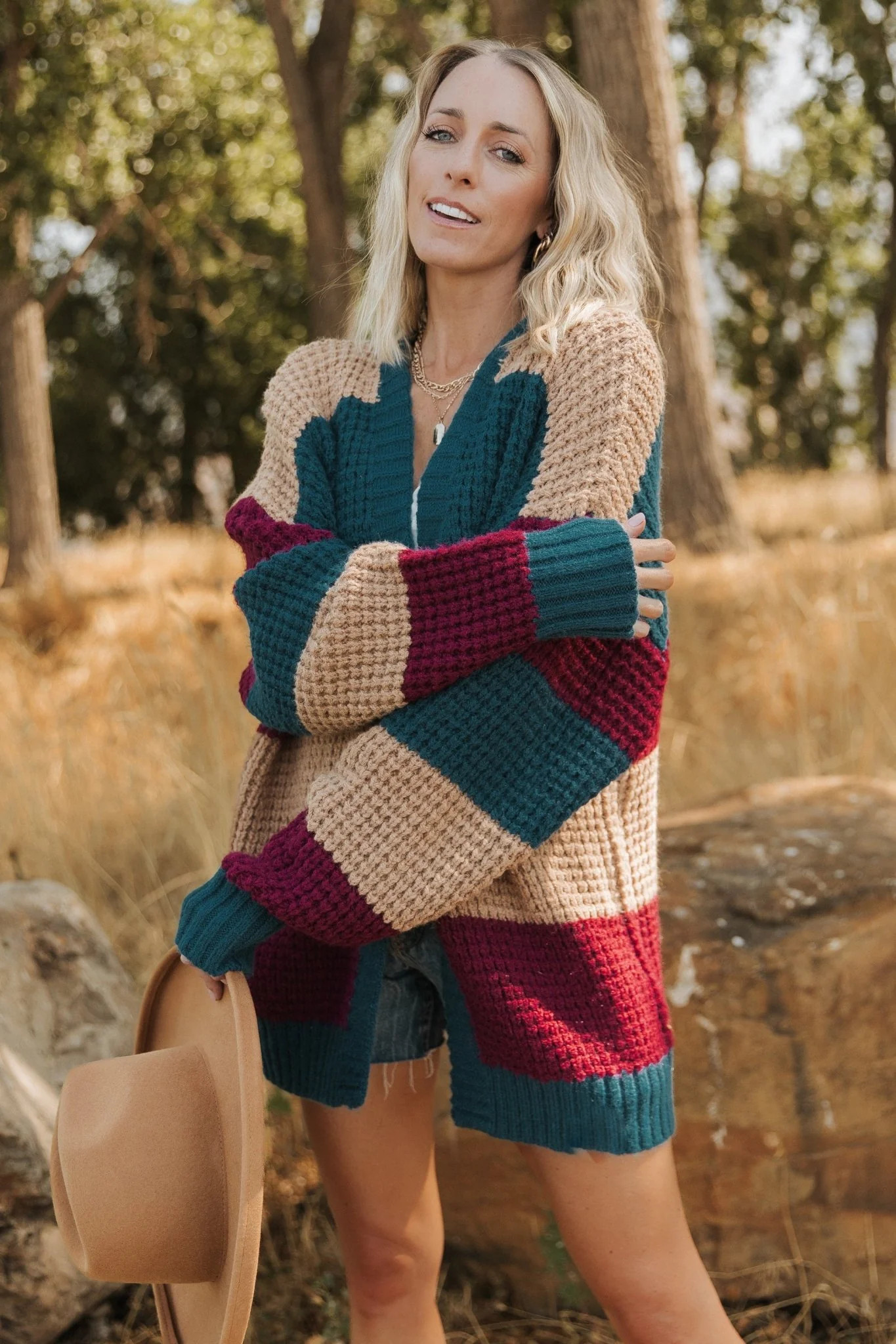 Jonah Chunky Knit Cardigan | Deep Topaz Multi | Baltic Born