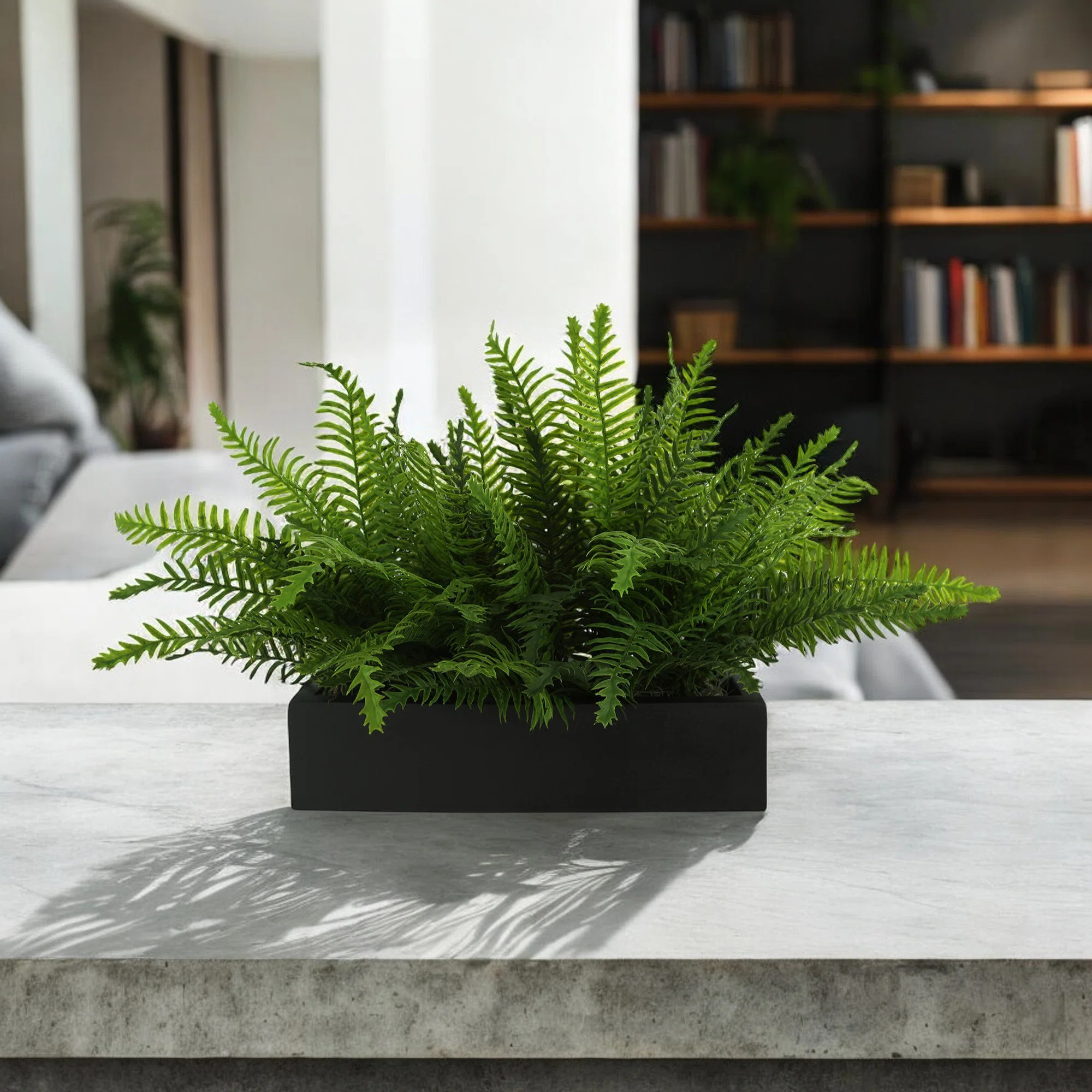 Primrue Outdoor UV Rated Fern in Rectangular Planter & Reviews | Wayfair | Wayfair North America