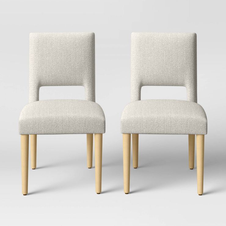 2pk York Open Back Dining Chairs Cream Woven - Threshold™ | Target