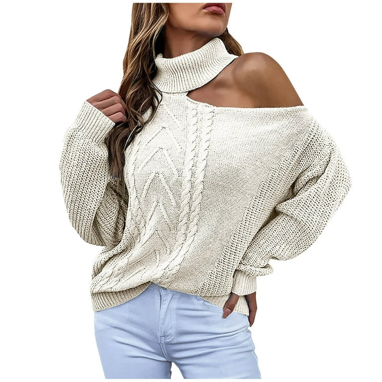 Fashion Women Solid Long Sleeve Pullove Turtleneck-Neck Casual Sweater Tops Ladies Solid Color Lo... | Walmart (US)